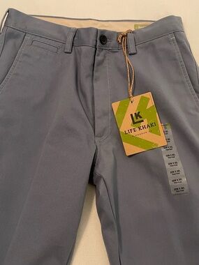 Life Khaki Mens Straight Relaxed Pants 32” X 32” Gray